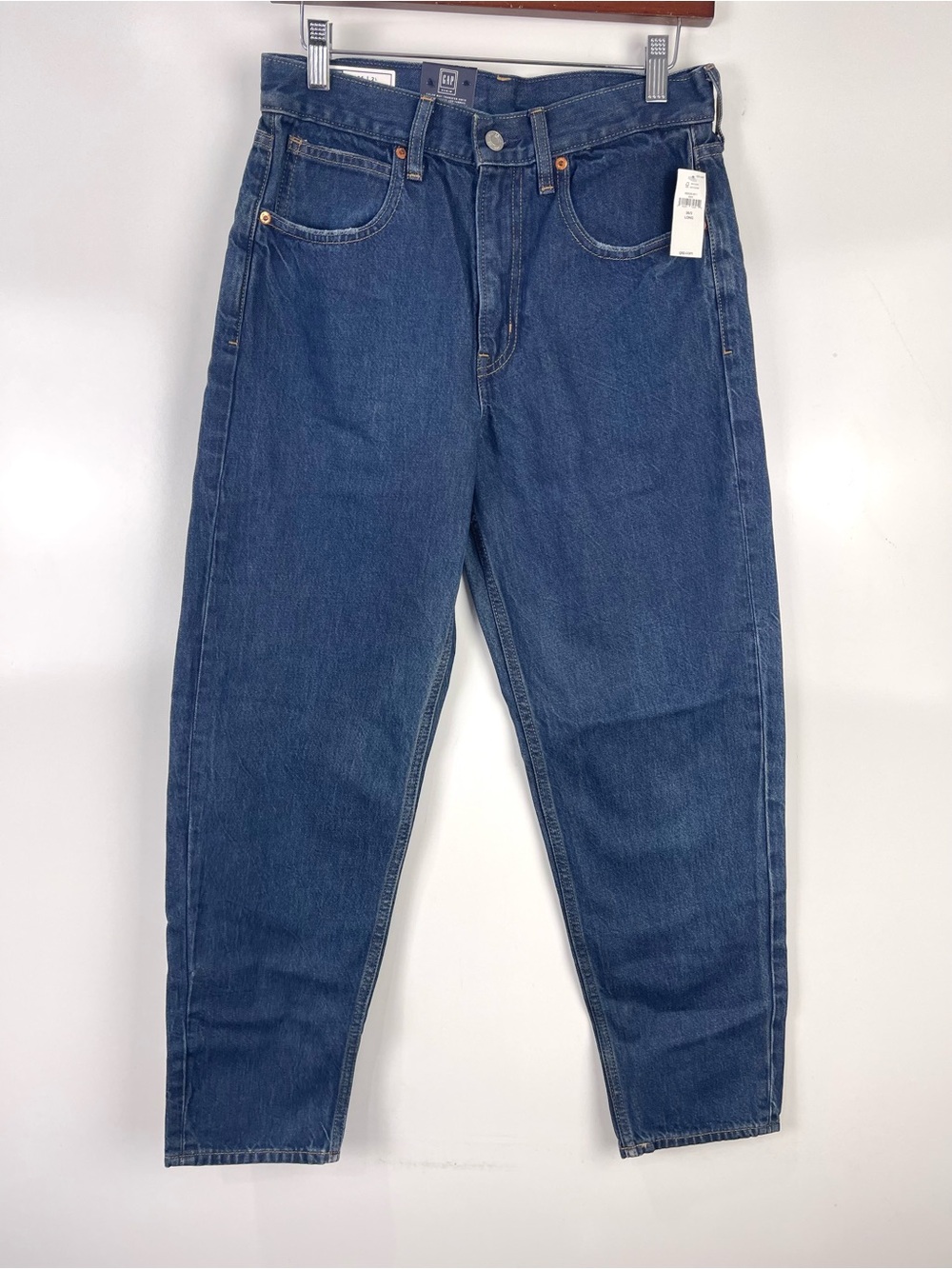 GAP Denim Barrel Jeans NWT High Rise Dark Wash Women’s Size 26 Long 2L Cotton